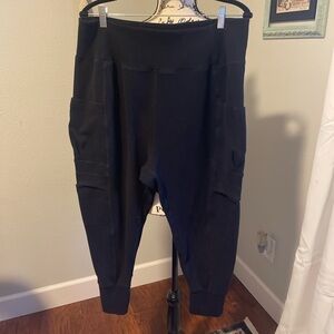 HALARA Black Cargo Harem Joggers